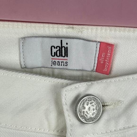 Cabi Jeans white Slim boyfriend ankle length womens size 8 - Picture 7 of 9